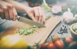 73650724 - cooking healthy lifestyle meal prepare food women life dinner vegan kitchen live diet hands salad chef happy concept - stock image